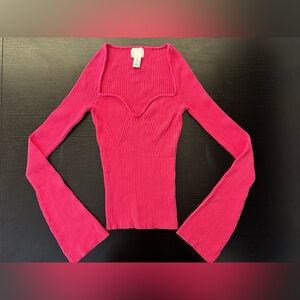 H&M Fuchsia Ribbed Bodysuit